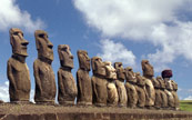 Les statues tenant la garde de l'ile